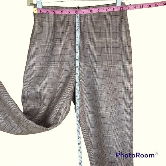 Zara Basic high Rise Brown Plaid  Leggings Size S - Picture 7 of 7